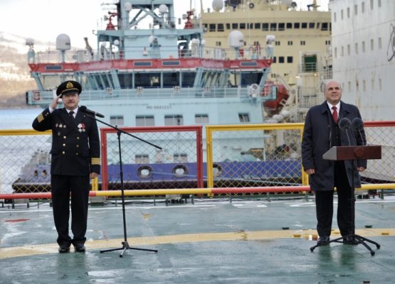 На атомном ледоколе «Арктика» поднят государственный флаг Российской Федерации